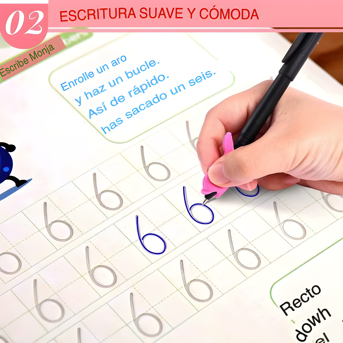 Niño curioso: Cuaderno Montessori de líneas, números y patrones (a partir de 3 años.)